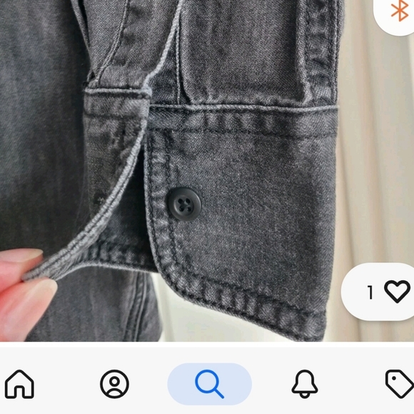 Madewell Charcoal Popover Button-Up Shirt - Picture 9 of 9